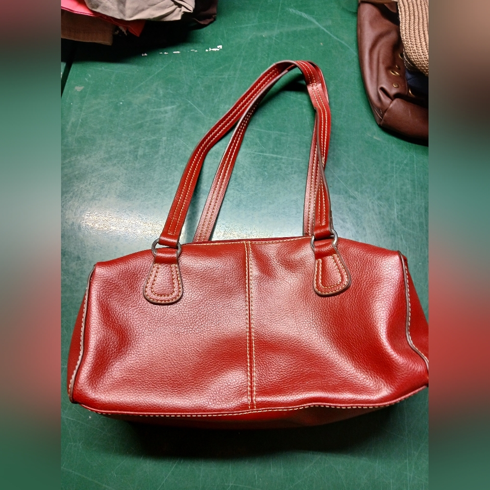 Elegant Red Leather Handbag